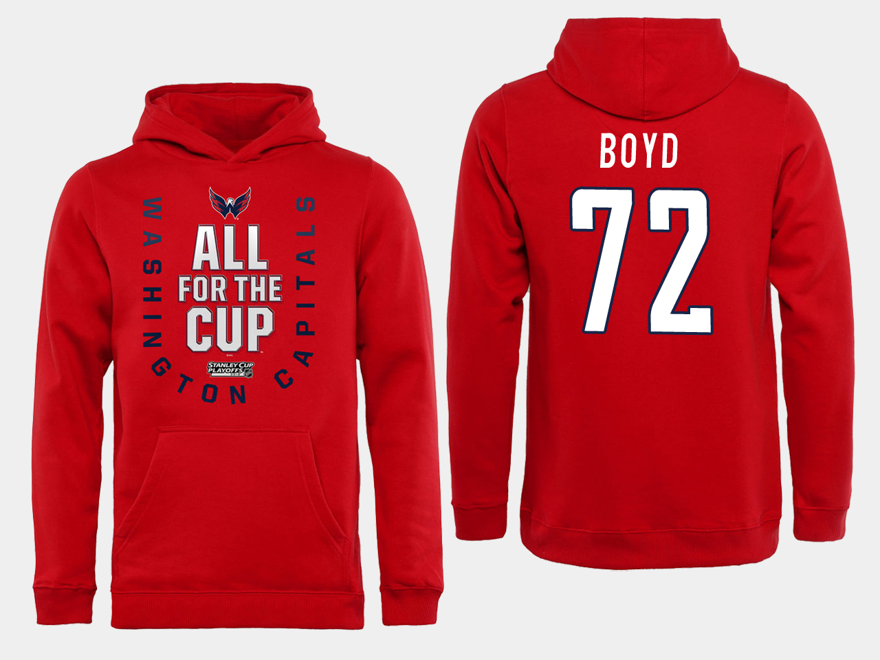 Men NHL Washington Capitals 72 Boyd Red All for the Cup Hoodie